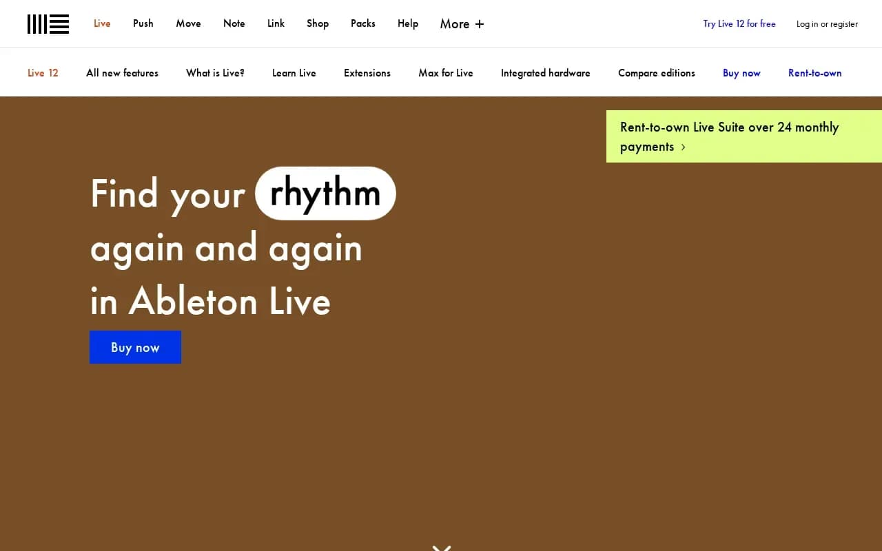 The Ableton Live website