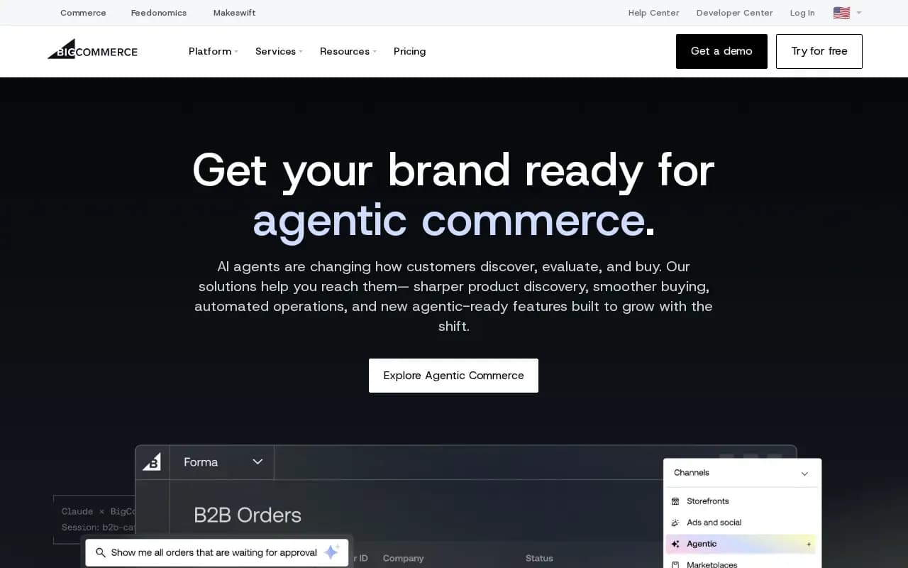 The BigCommerce website
