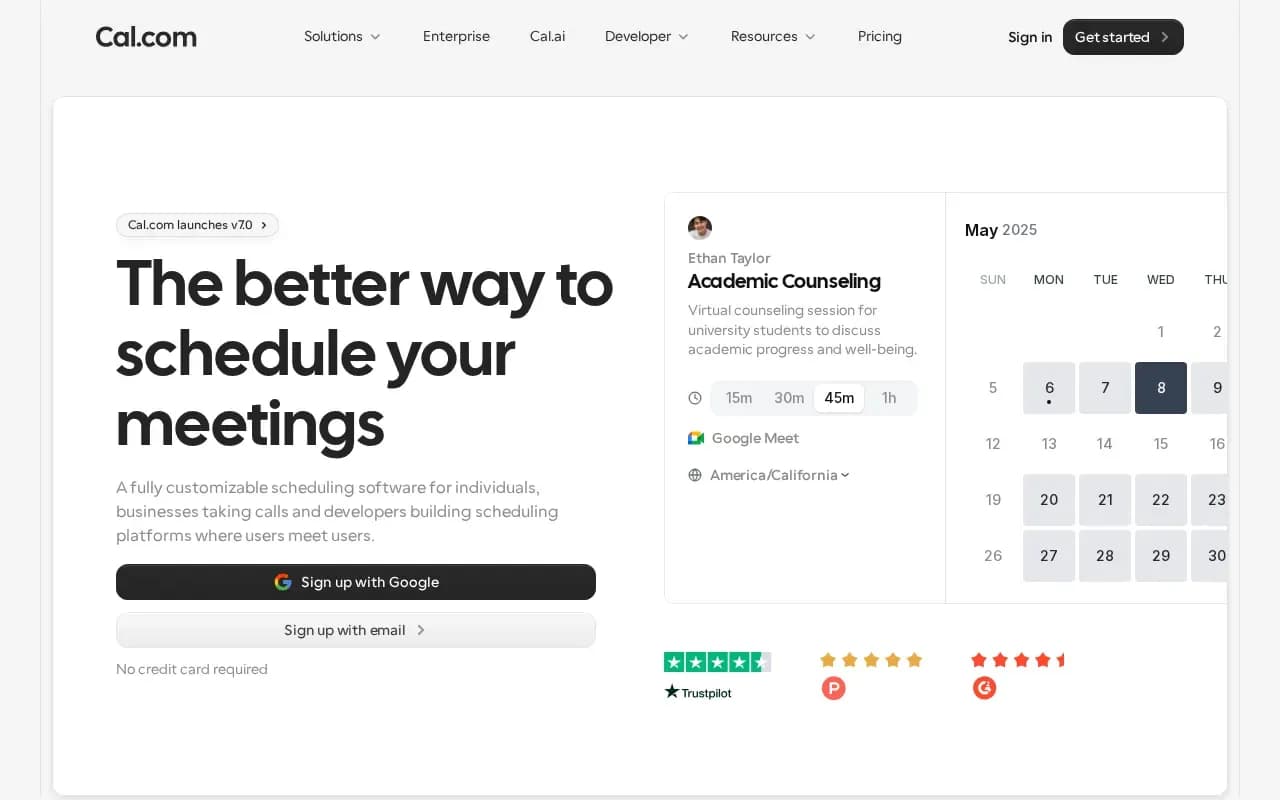 The Cal.com website