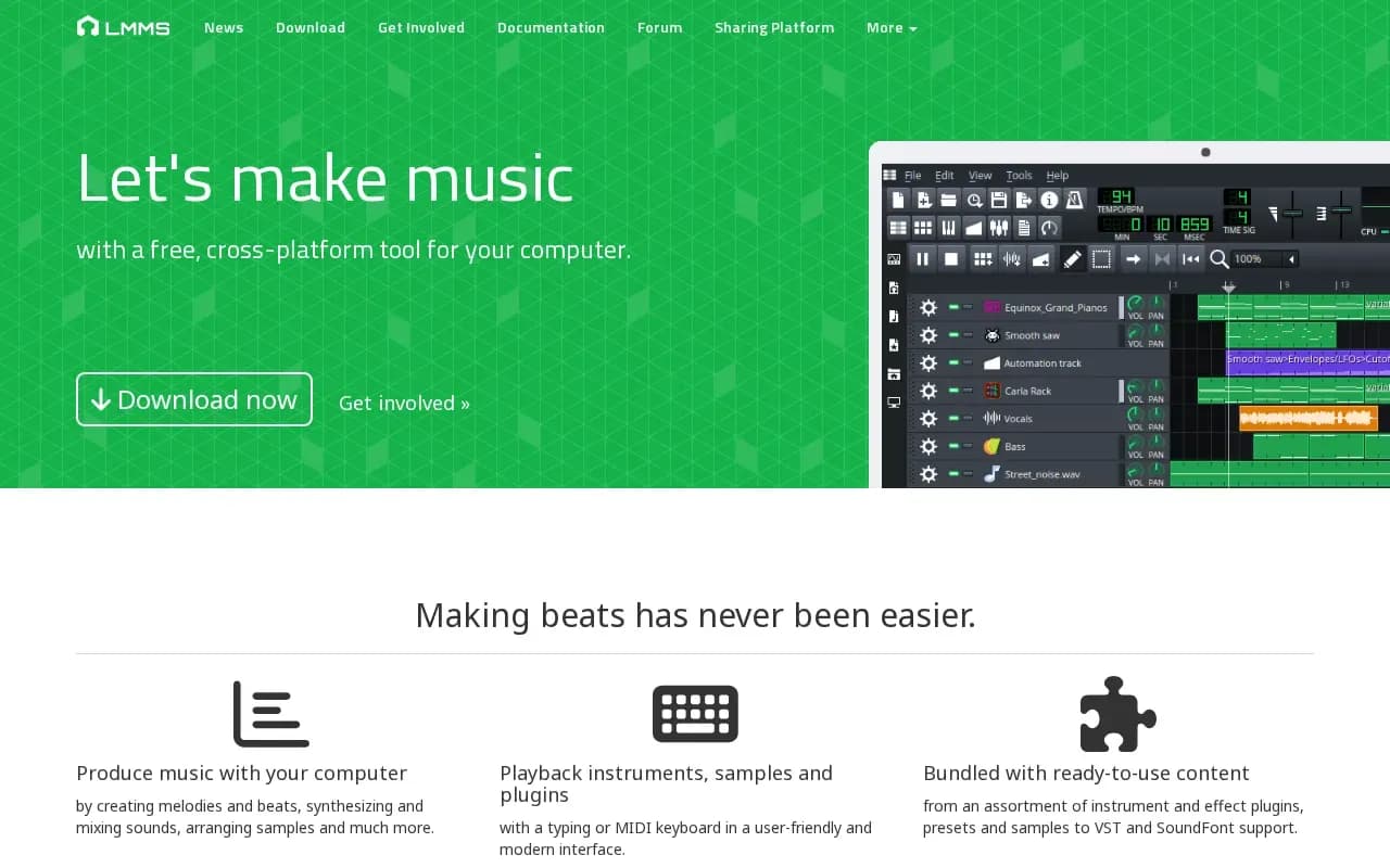 The LMMS website