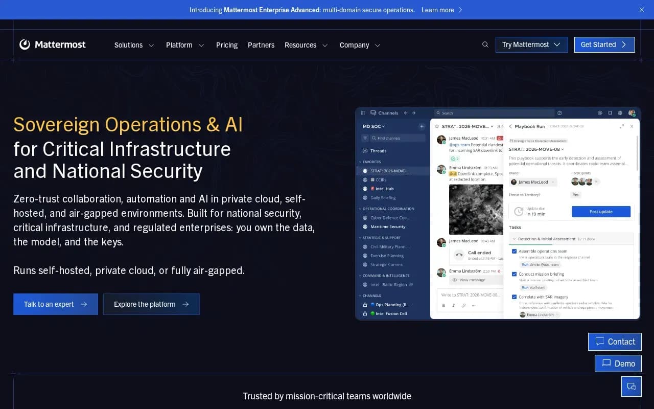 The Mattermost website