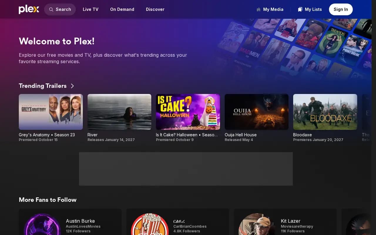 The Plex website