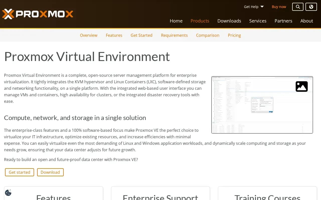 The Proxmox VE website