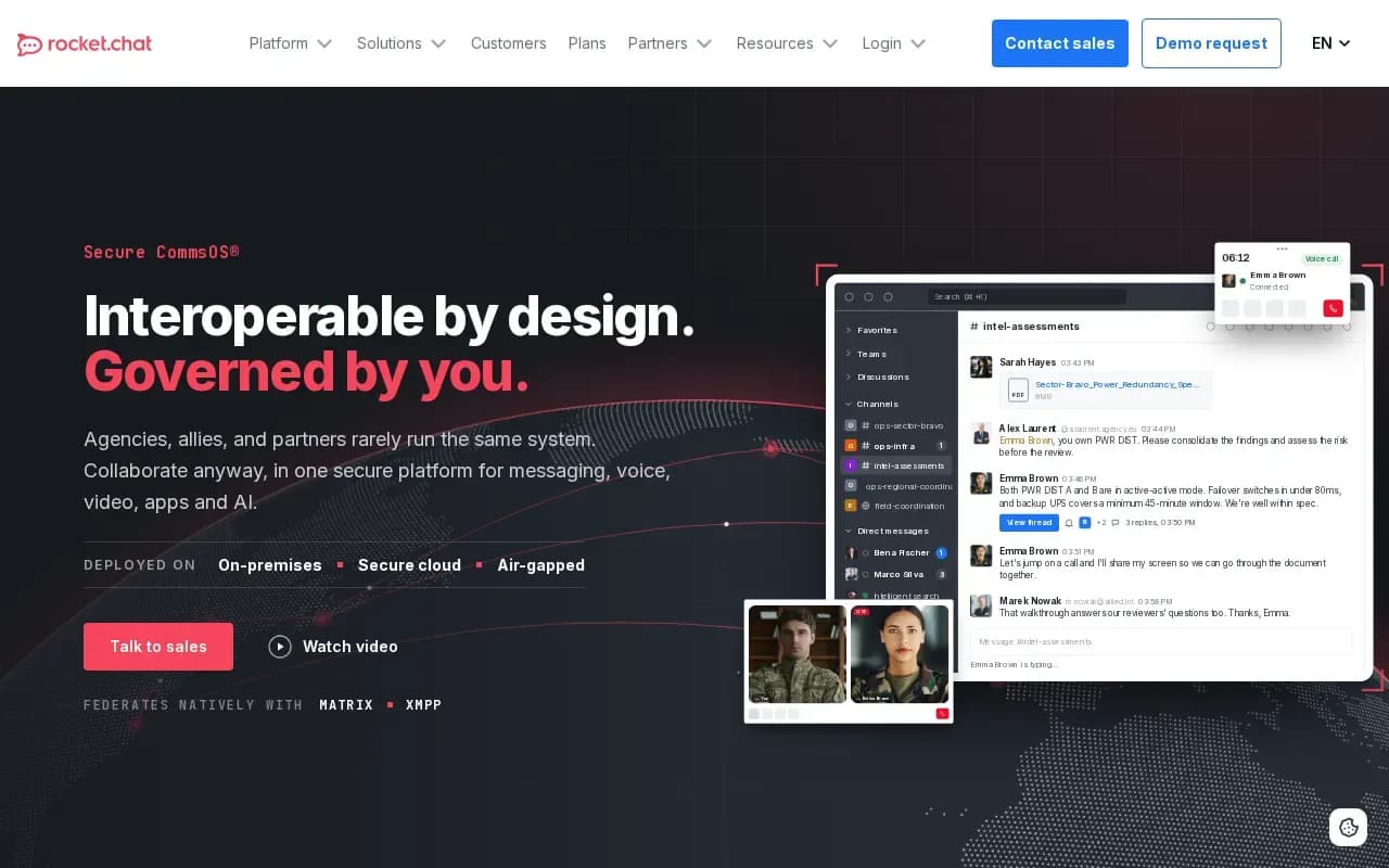 The Rocket.Chat website