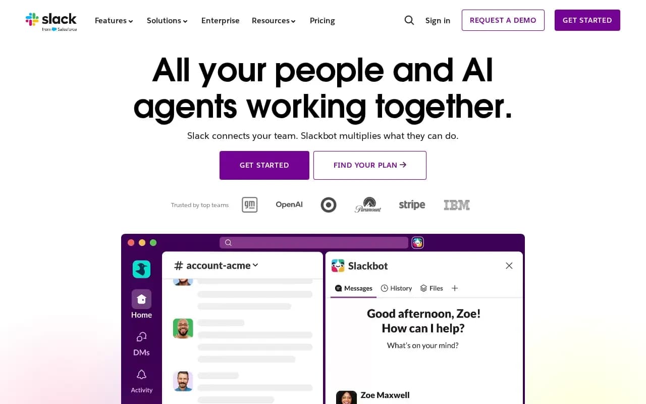 The Slack website
