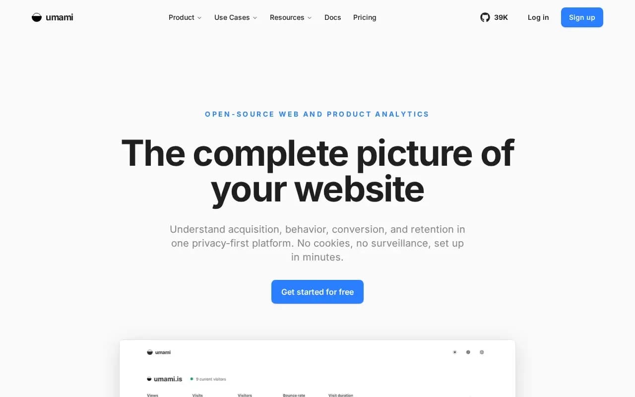 The Umami website