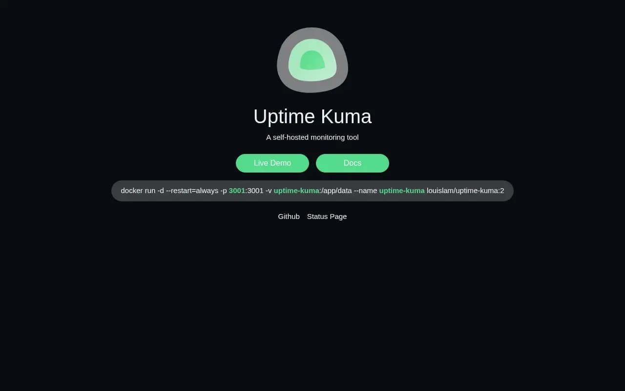 The Uptime Kuma website
