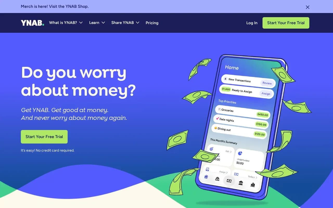 The YNAB website
