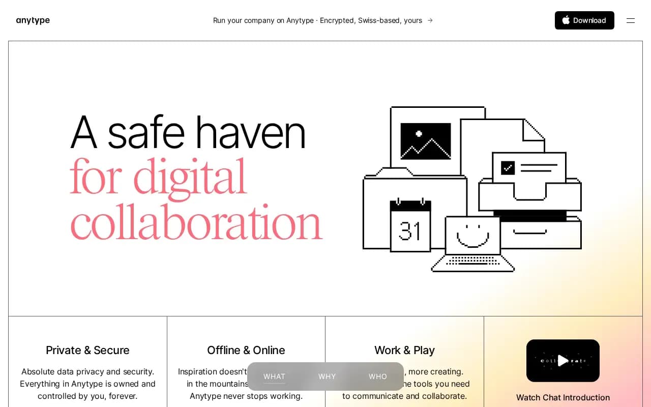 The Anytype website
