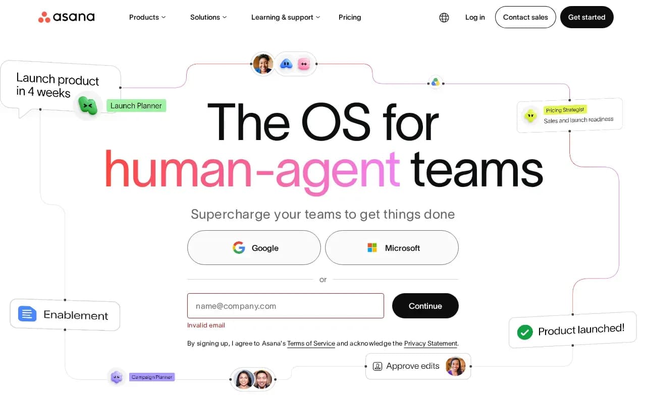 The Asana website