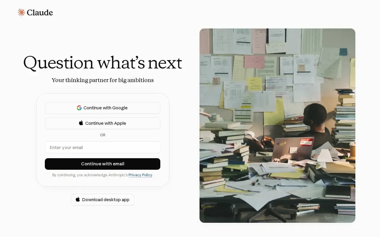 The Claude website