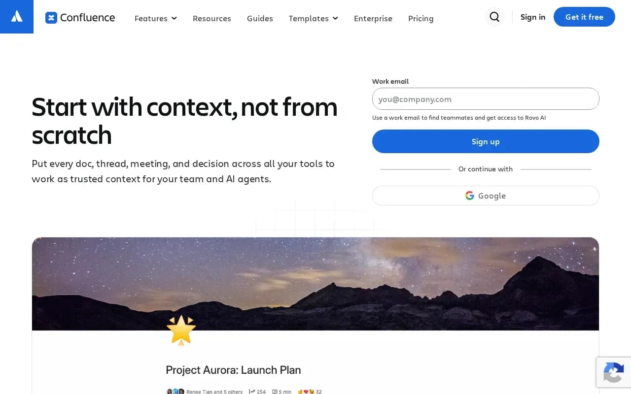 The Confluence website