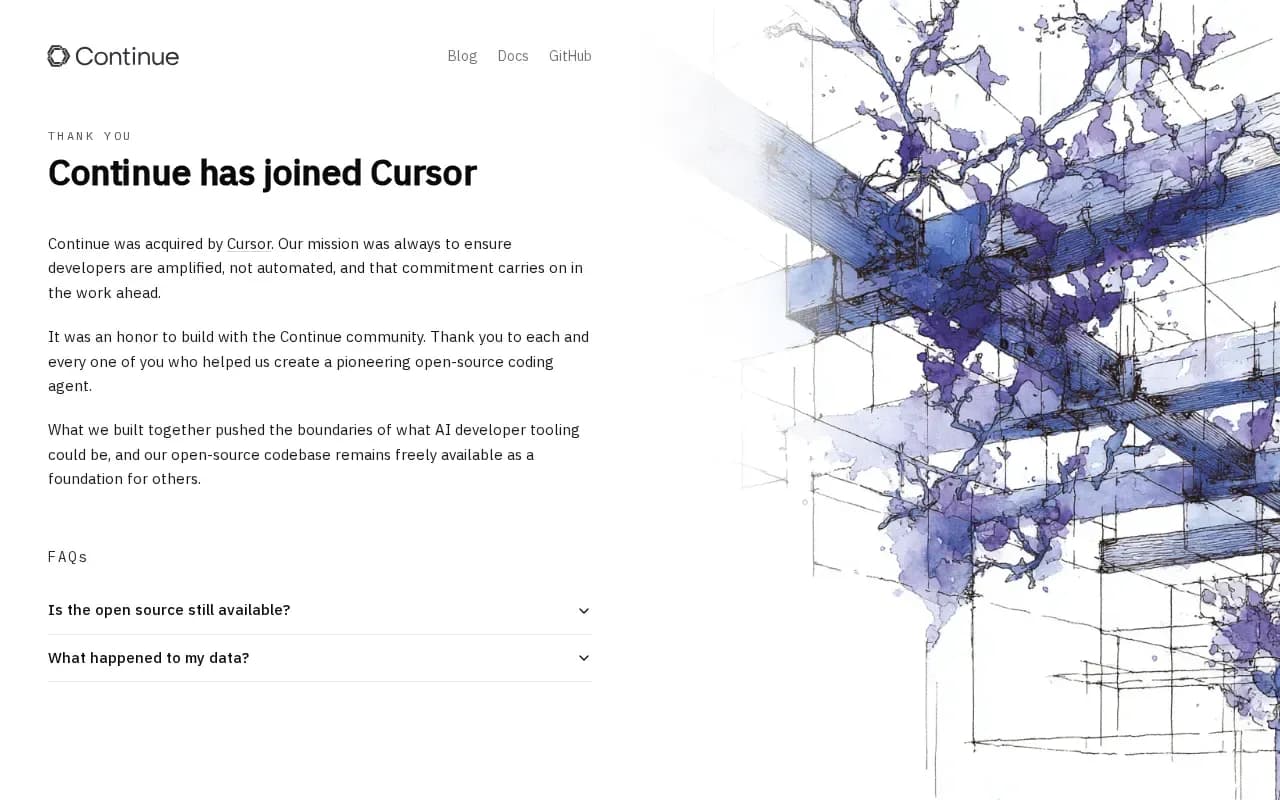 The Continue website