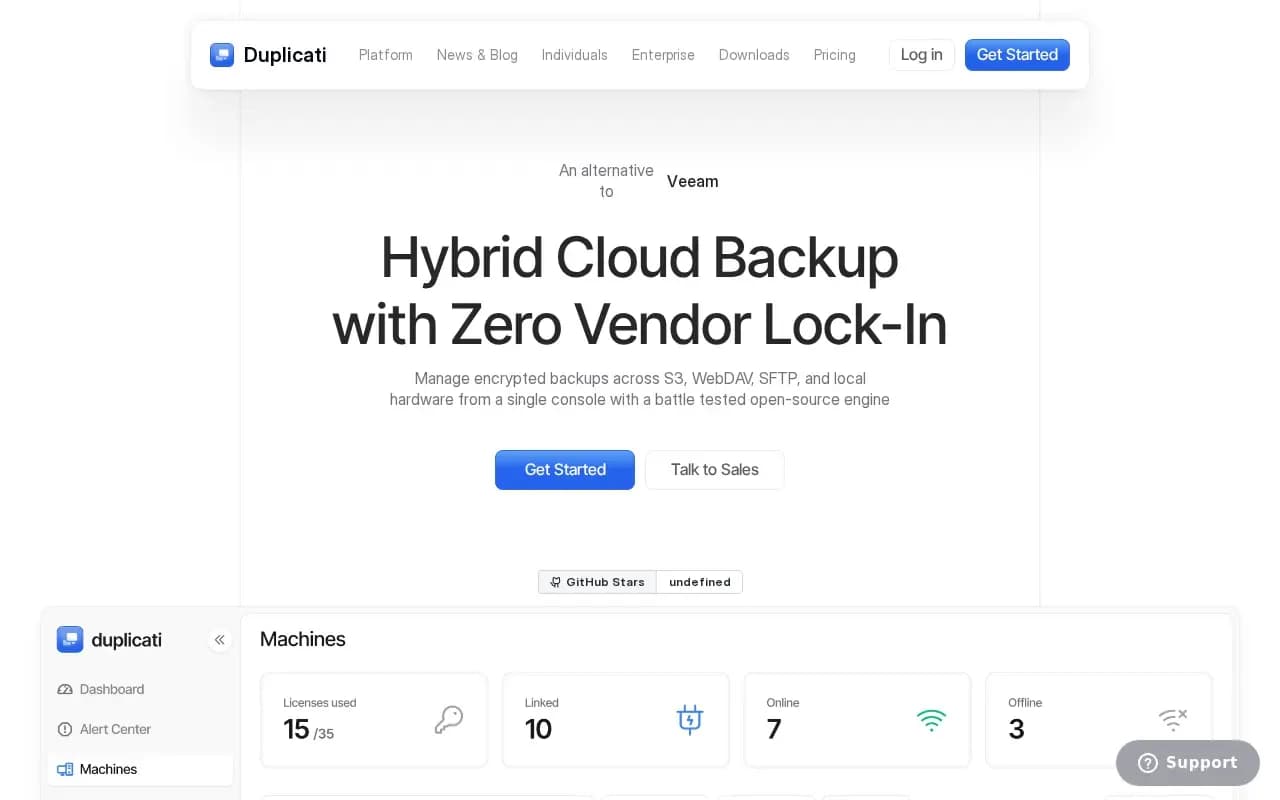 The Duplicati website