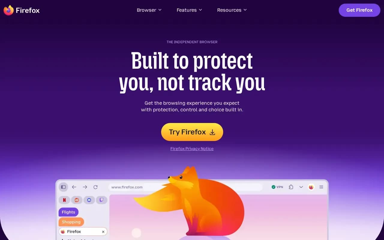 The Firefox website