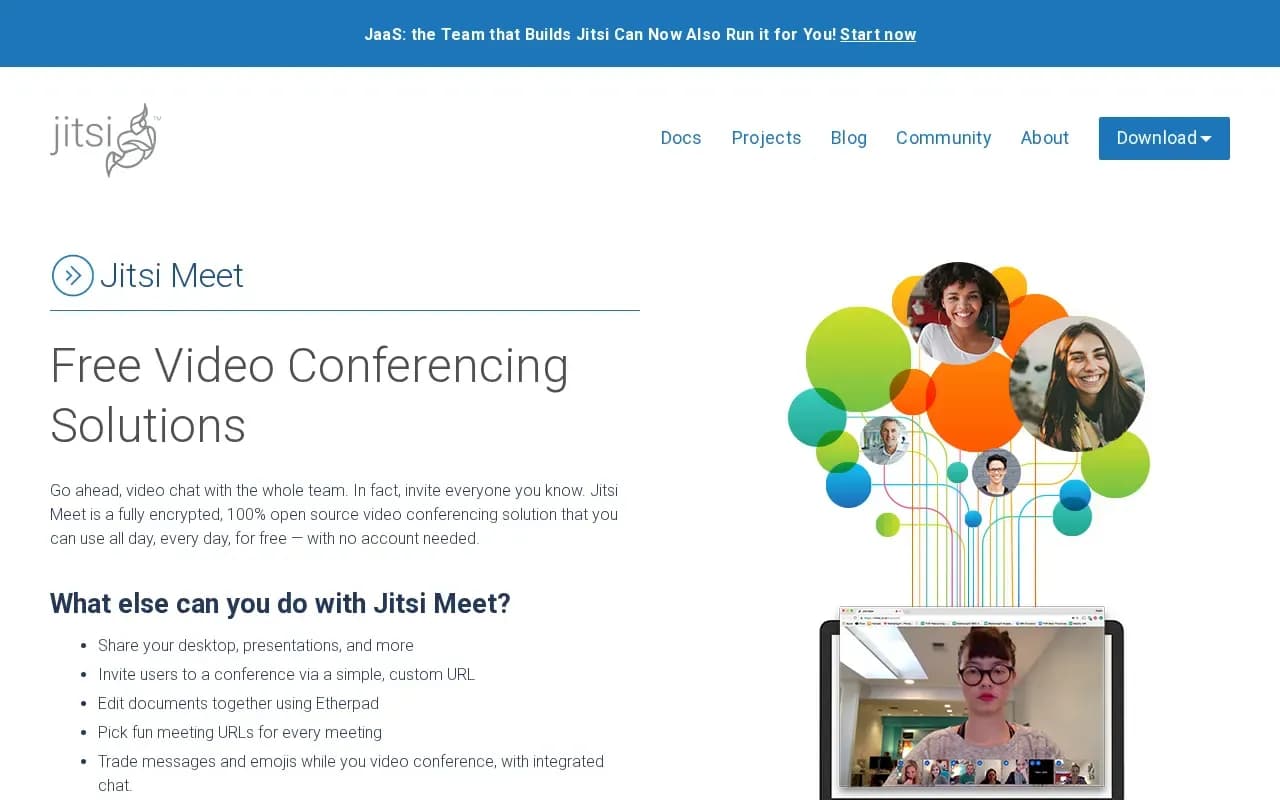 The Jitsi Meet website