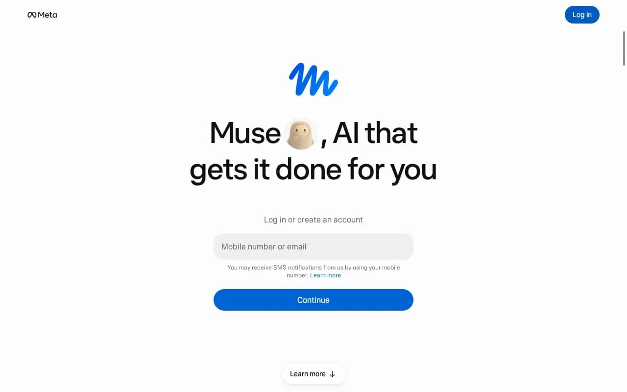 The Muse by Meta website