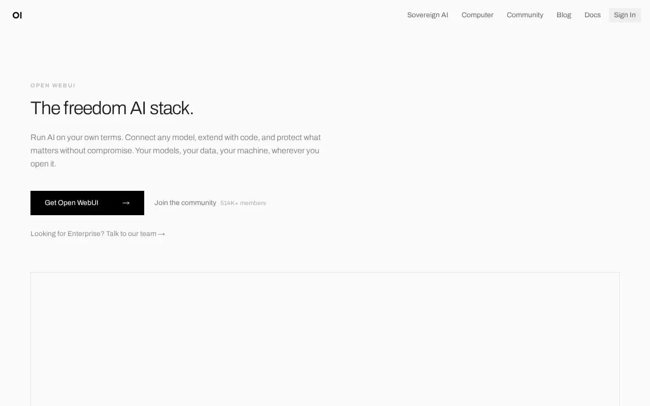 The Open WebUI website