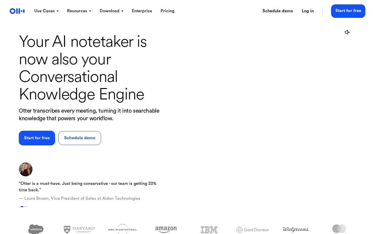 The Otter.ai website