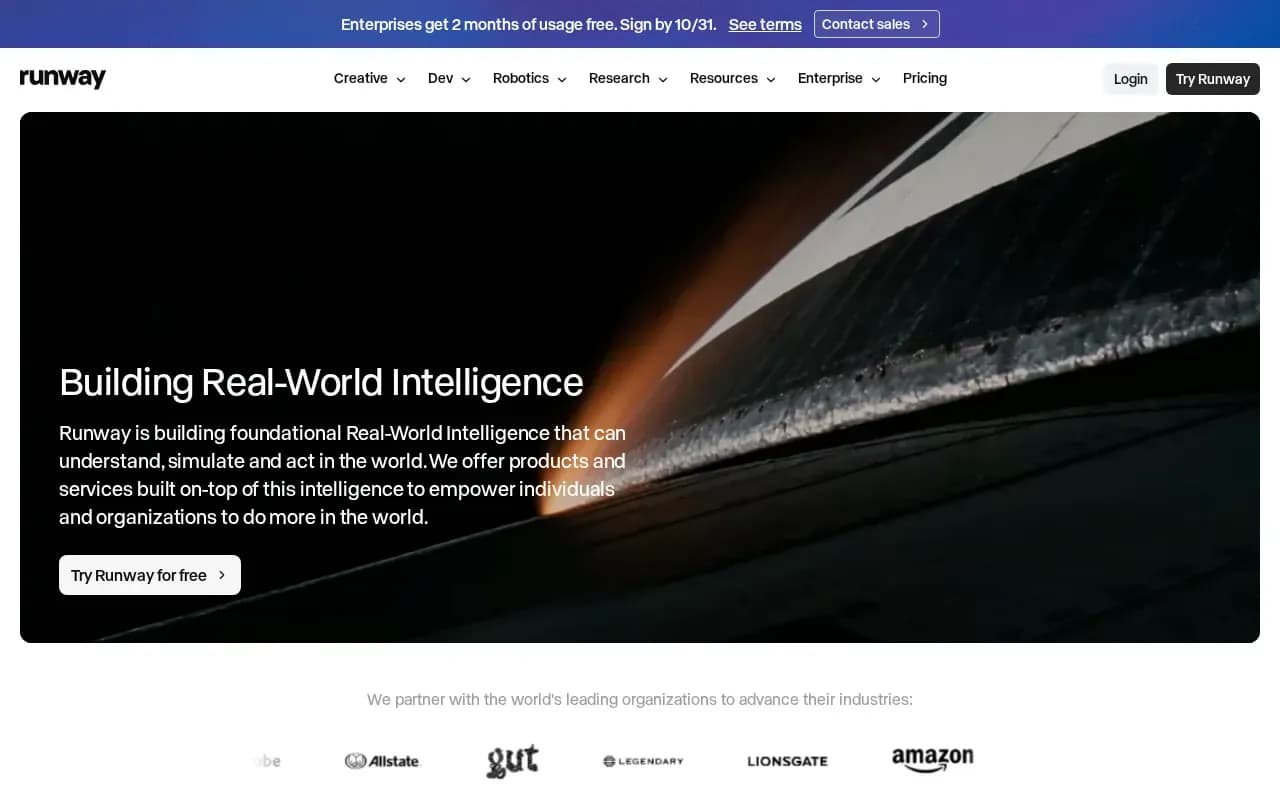 The Runway website