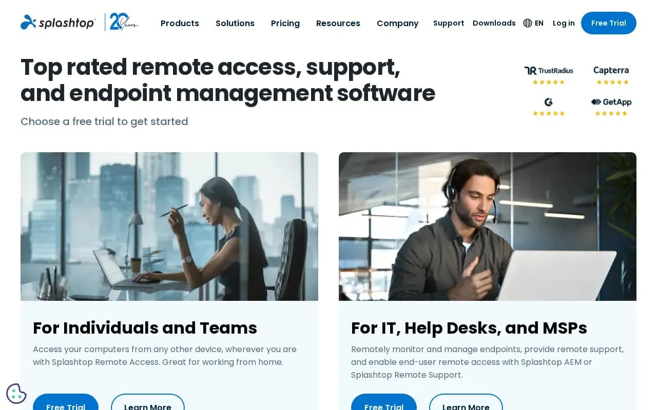 The Splashtop website