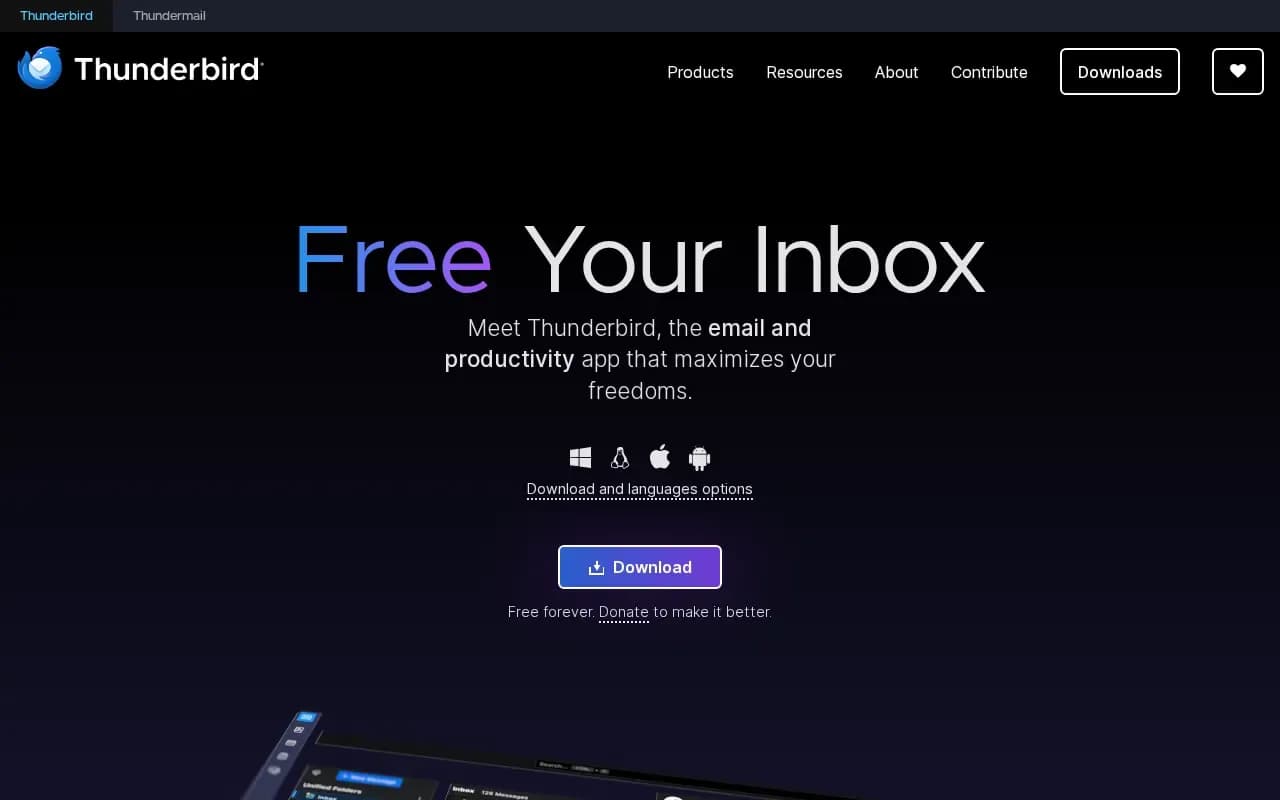 The Thunderbird website